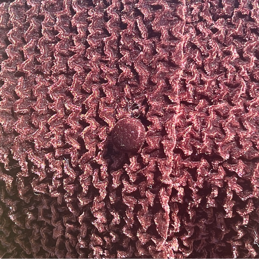 Silkland sweater jacket sz Medium brown Crinkle Knit / Decorative Cuffs - Picture 3 of 7